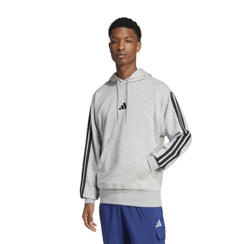 Big & Tall adidas Essentials 3-Stripes French Terry Sportswear Hoodie 3XLT Gray